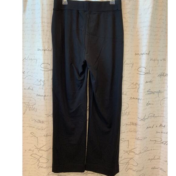AYR High Hopes Black Wide Leg Pants Large L Pull On Pima Cotton Stretch Trousers - Picture 4 of 6